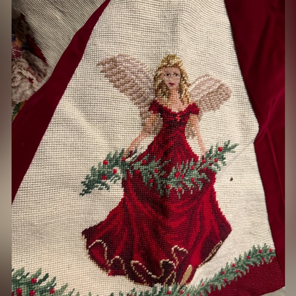 Vintage Needlepoint Tree Skirt - Picture 4 of 9
